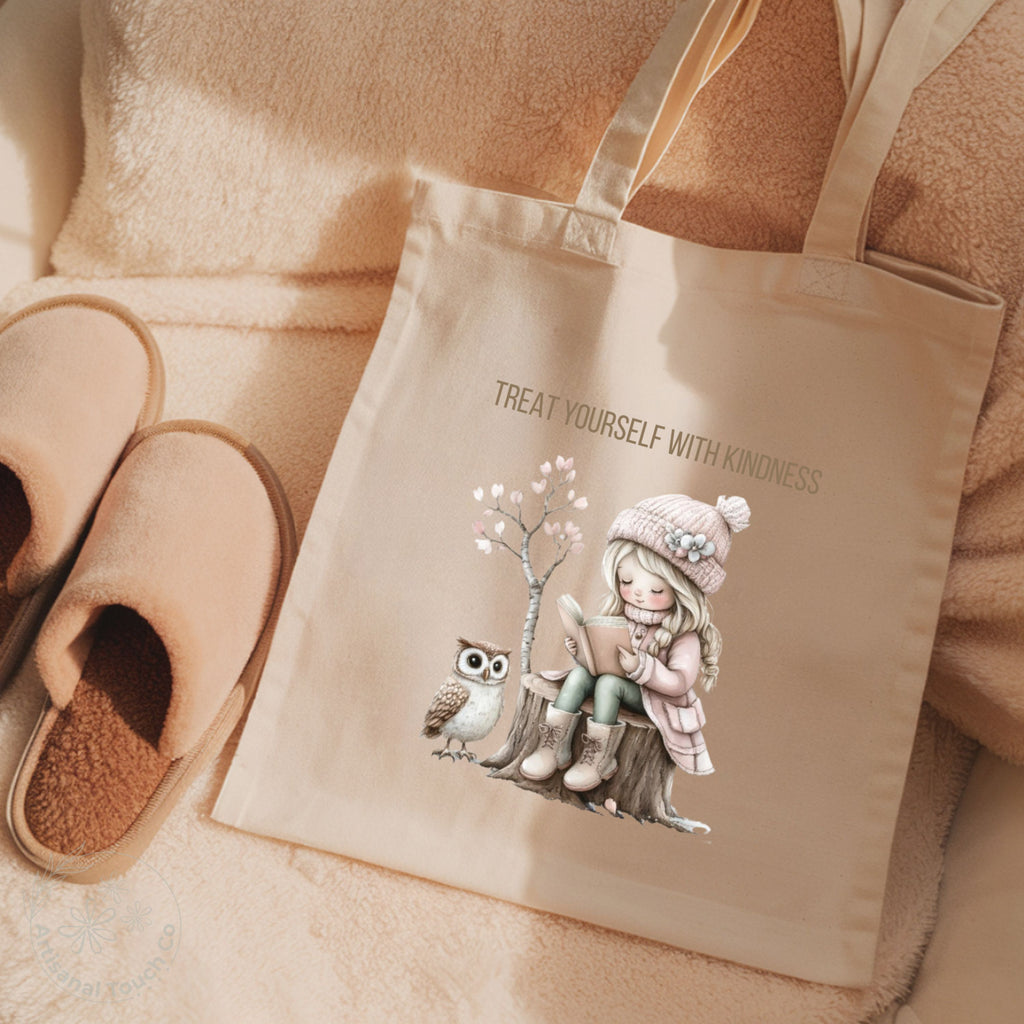 Treat Yourself With Kindness — Canvas Tote Bag | Self-Care Collection