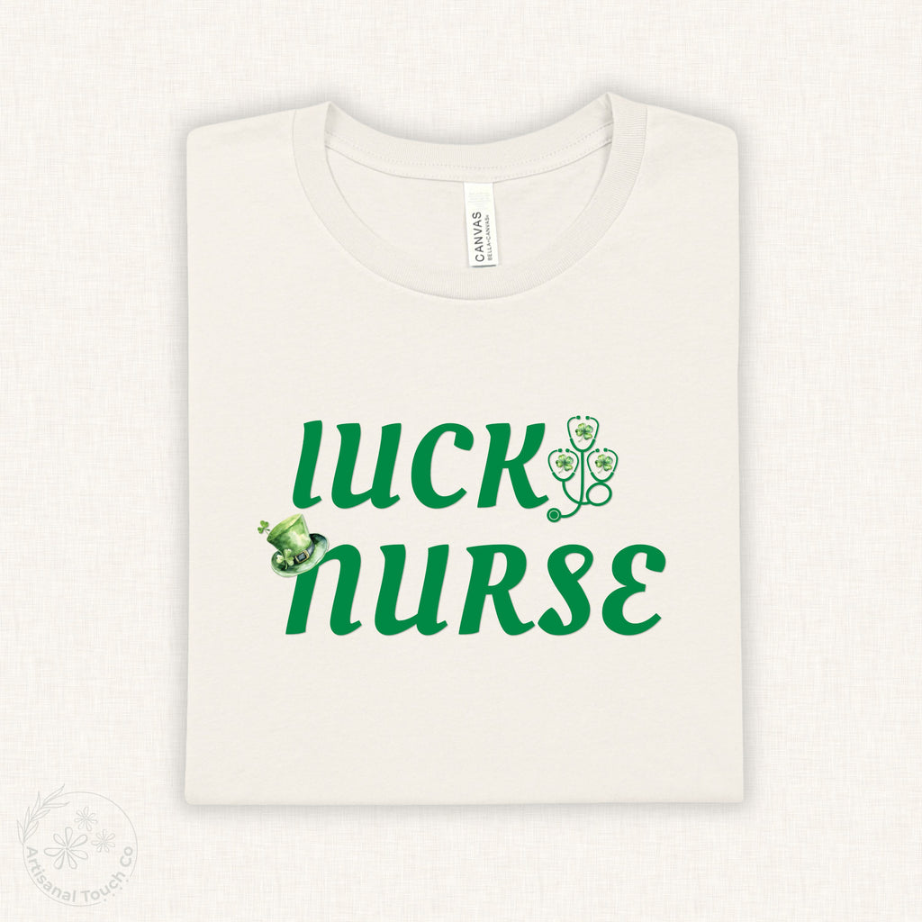Luck Nurse St. Patrick’s Day Shirt for Nurses – Cute Green Shamrock Nursing Tee
