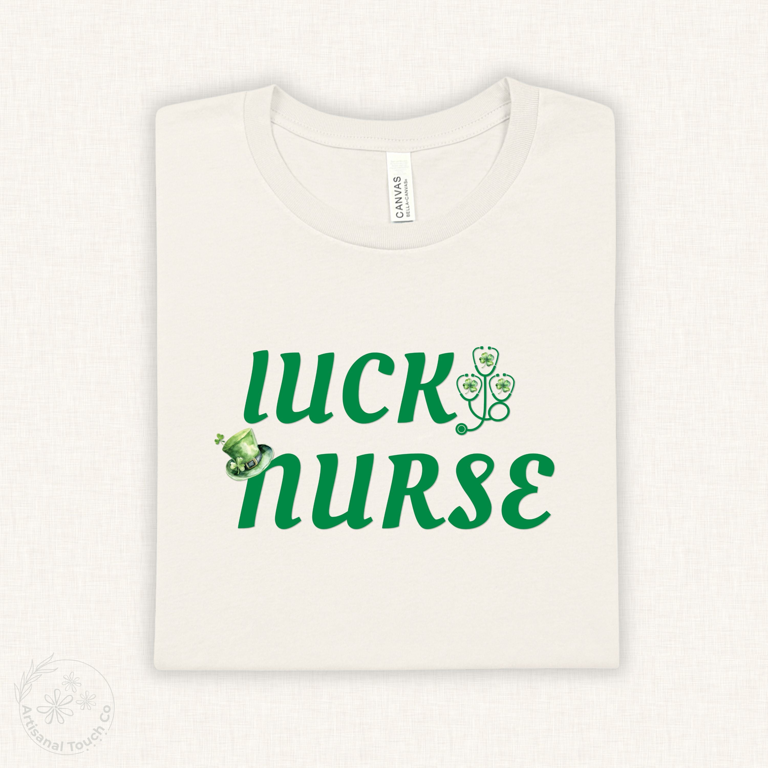 Luck Nurse St. Patrick’s Day Shirt for Nurses – Cute Green Shamrock Nursing Tee