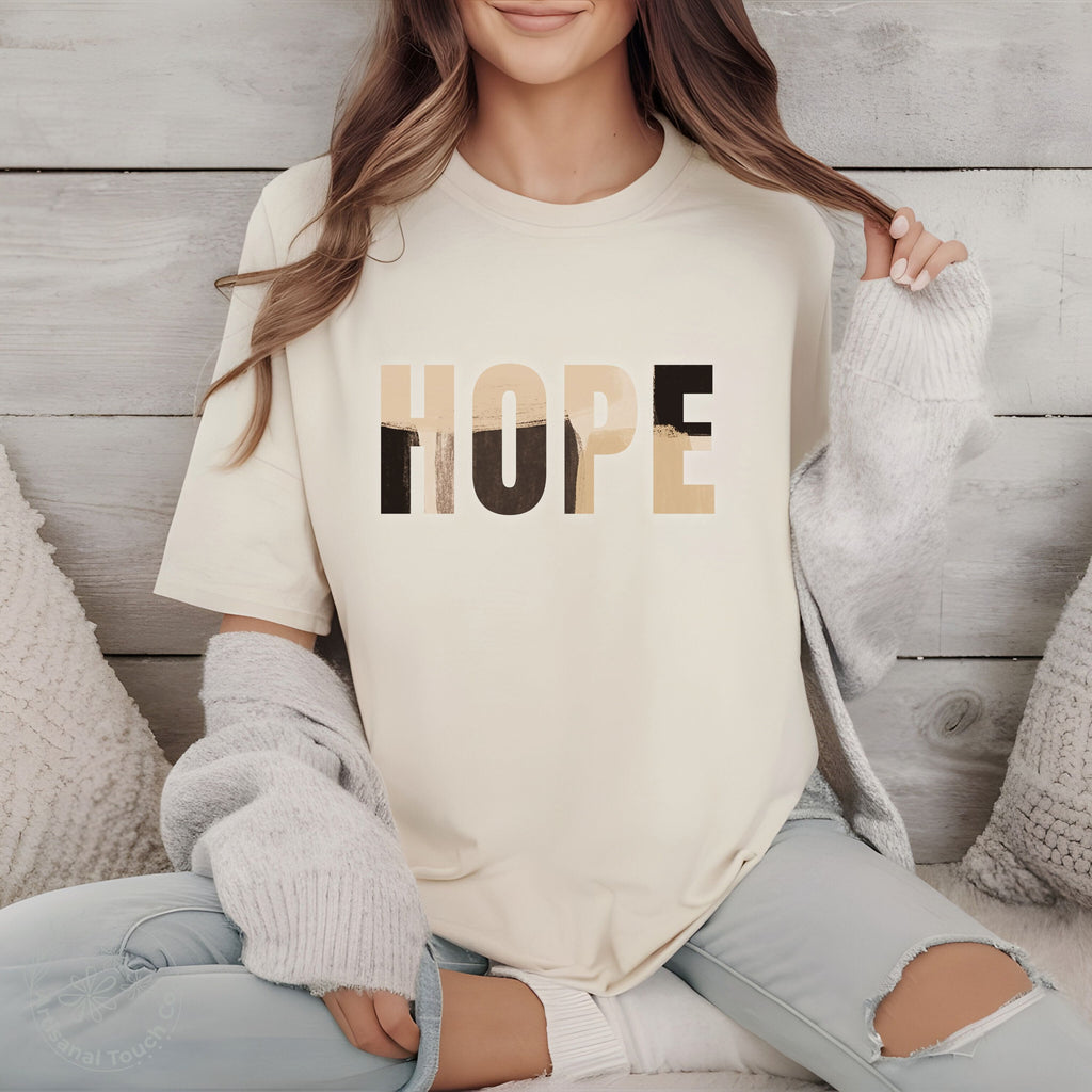 Hope Christian shirt in ivory – inspirational tee for women