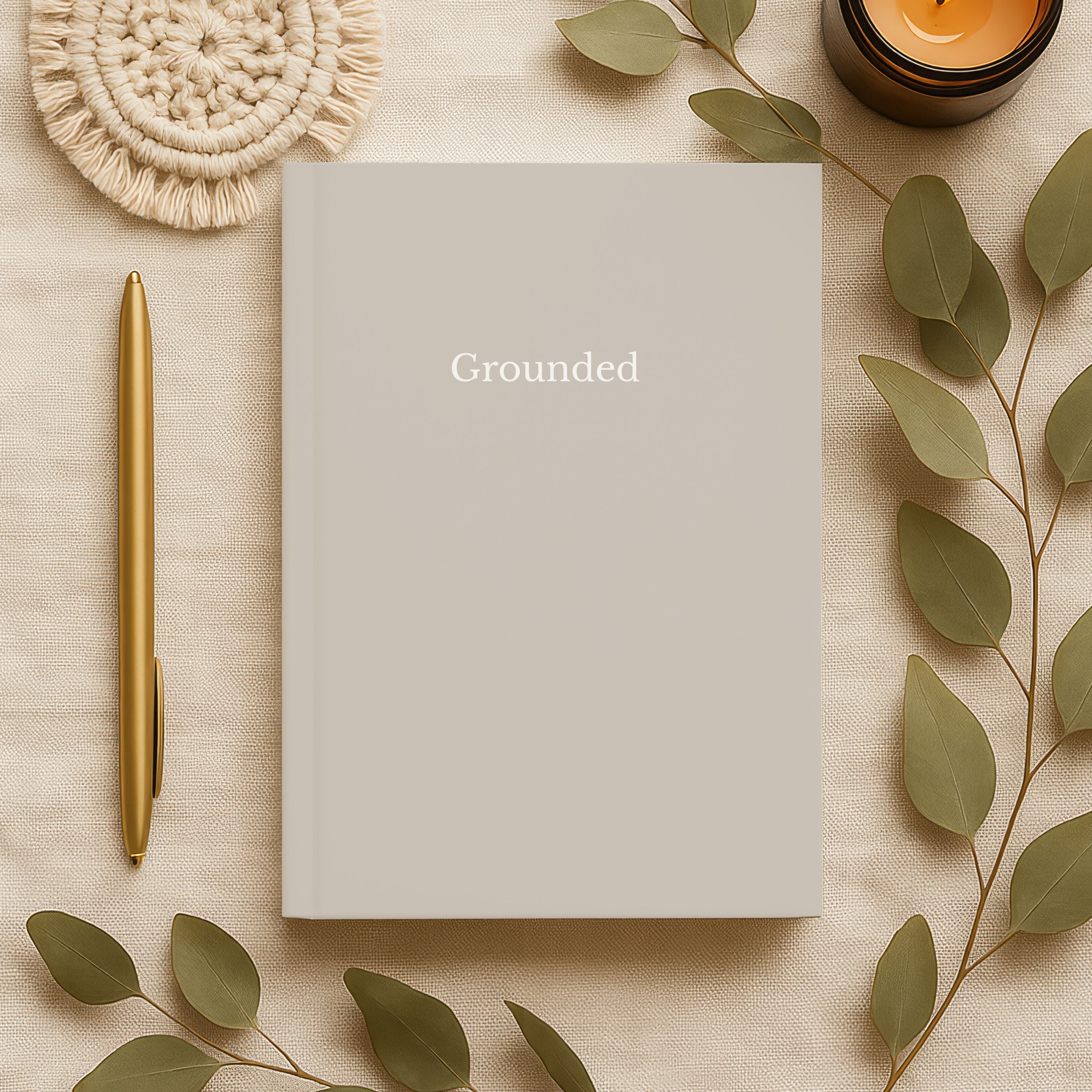 Grounded Journal – Minimalist Neutral Hardcover Lined Notebook