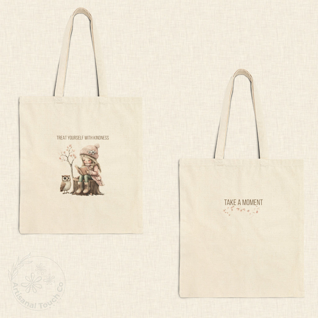 Treat Yourself With Kindness — Canvas Tote Bag | Self-Care Collection