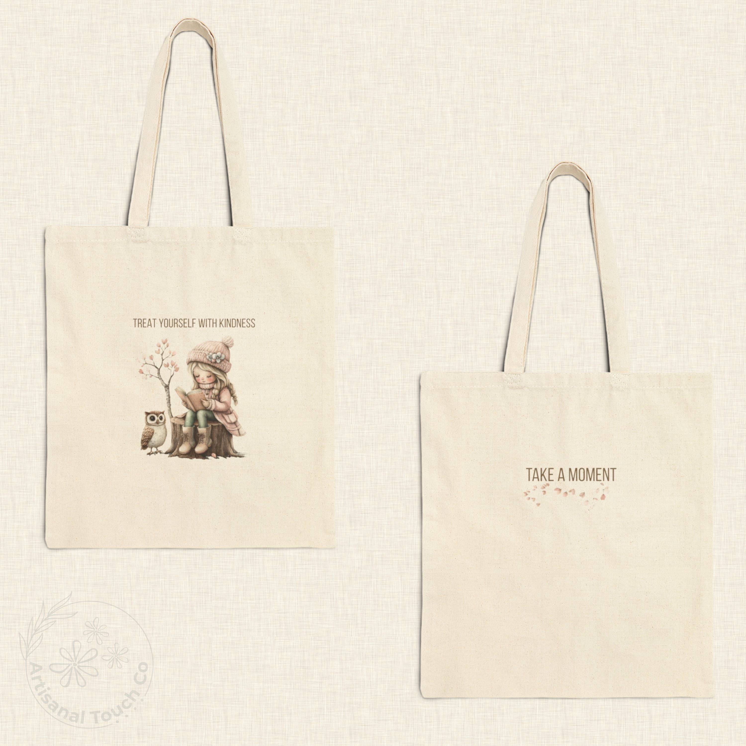 Treat Yourself With Kindness — Canvas Tote Bag | Self-Care Collection