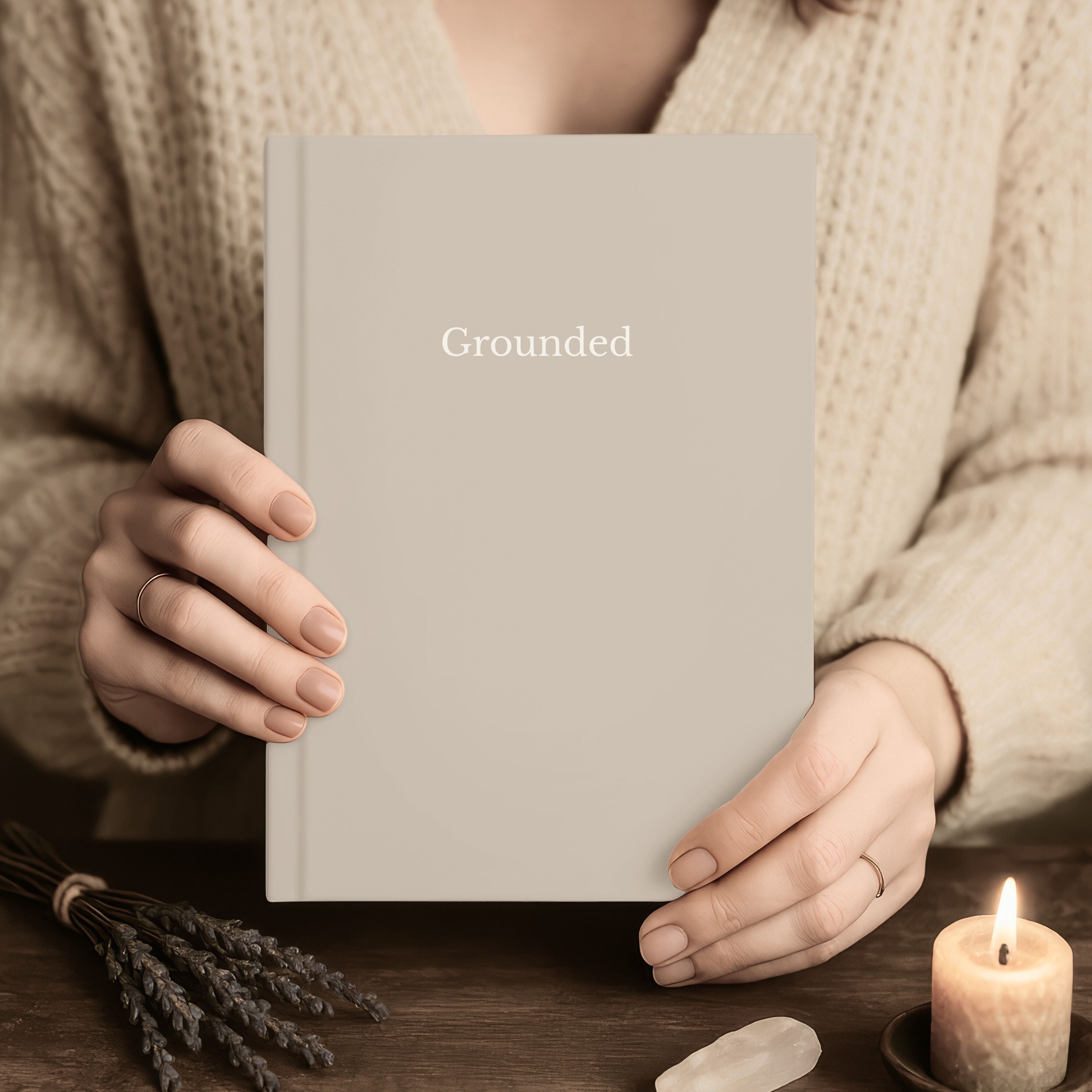 Grounded Journal – Minimalist Neutral Hardcover Lined Notebook