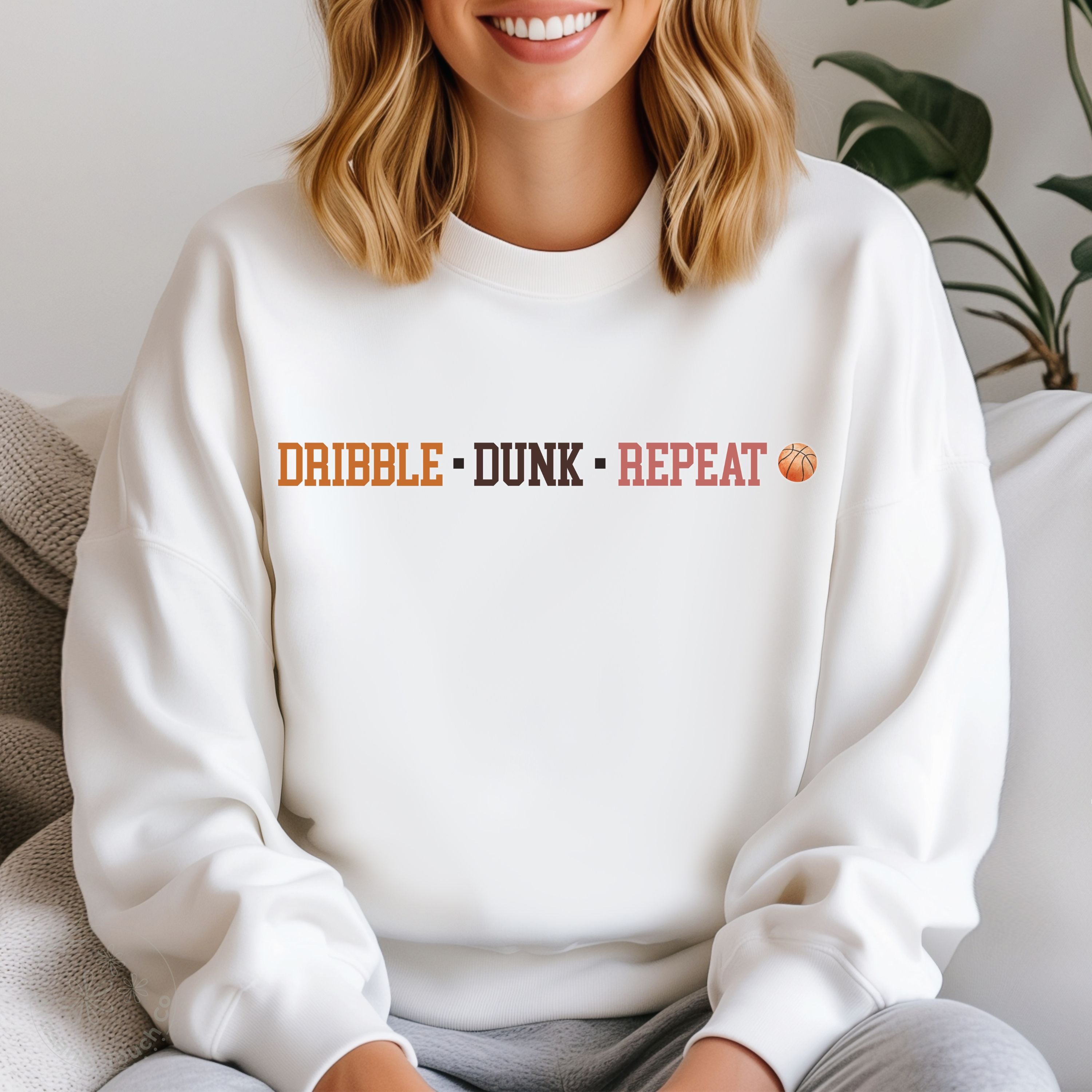 DRIBBLE • DUNK • REPEAT Basketball Sweatshirt • Court Side Collection • Cozy Sports Crewneck • Game Day Gift S–3XL