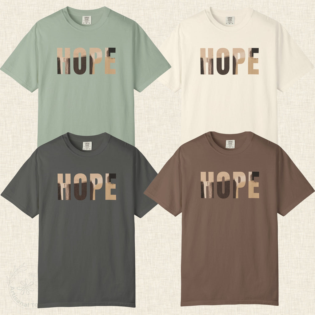 Hope tee color options – minimalist faith apparel
