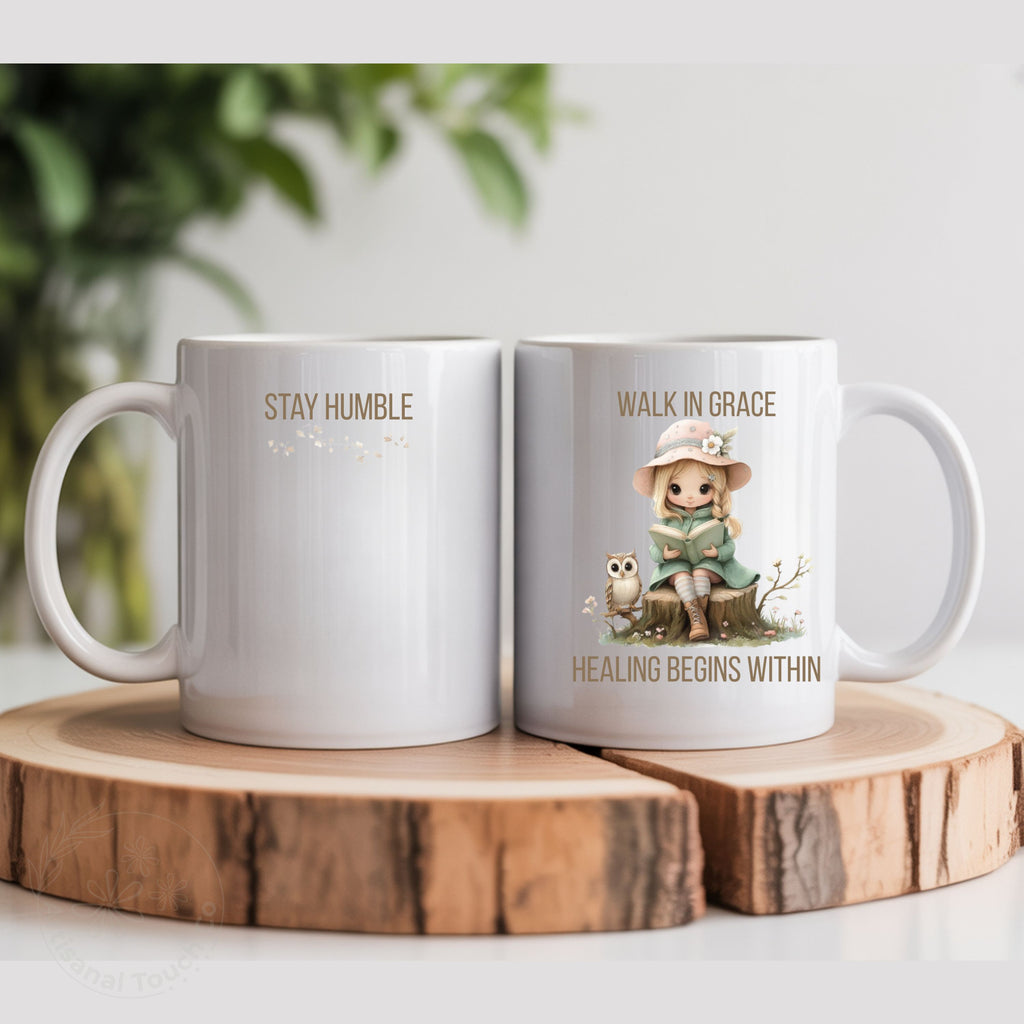 Walk in Grace Ceramic Mug – Healing Begins Within | Encouragement Gift for Her | 11oz & 15oz