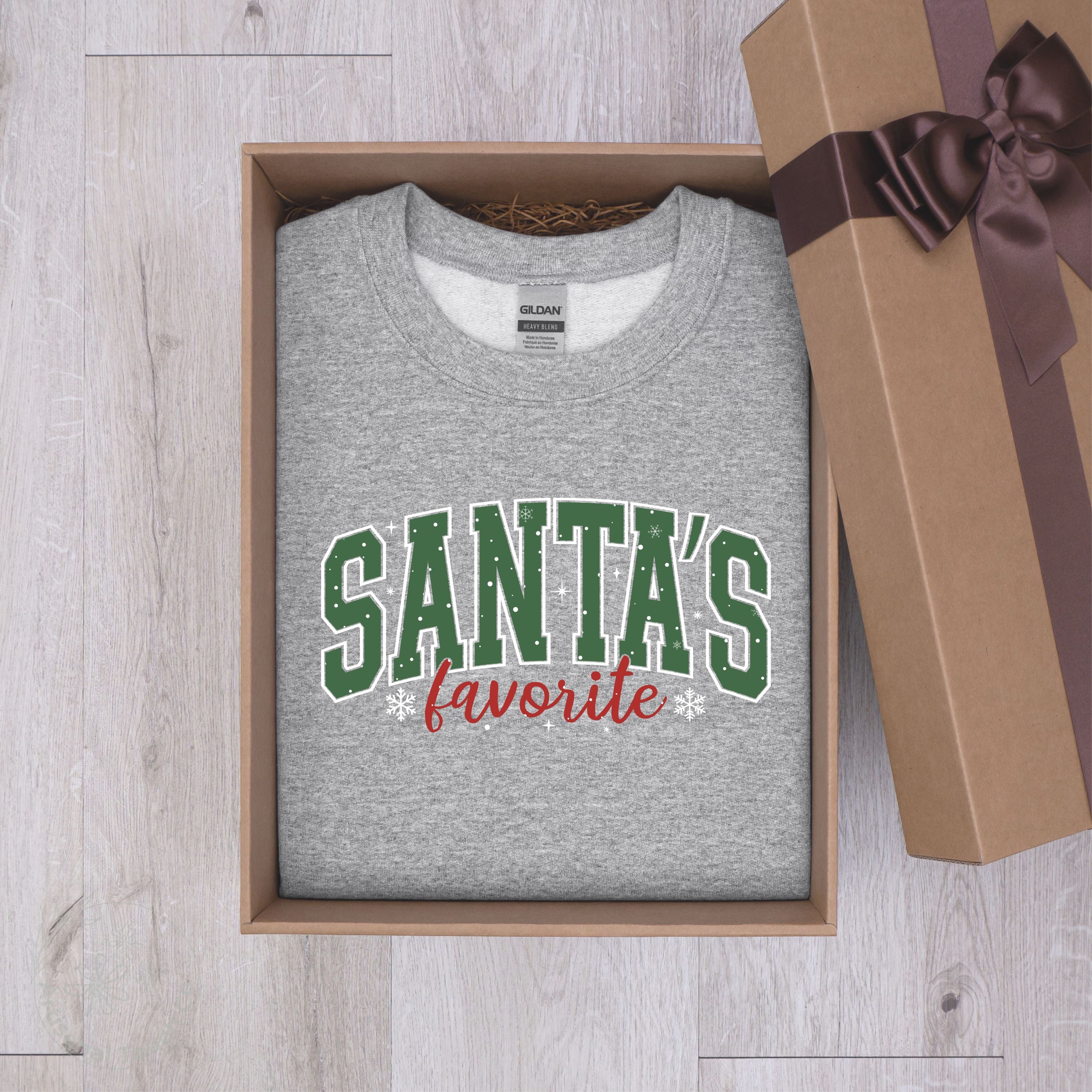 Santa’s Favorite Christmas Sweatshirt – Green Cozy Holiday Crewneck