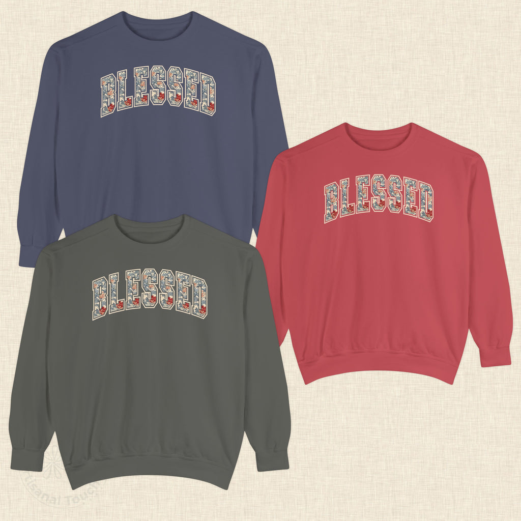 Blessed Floral Sweatshirt – Cozy Christian Crewneck