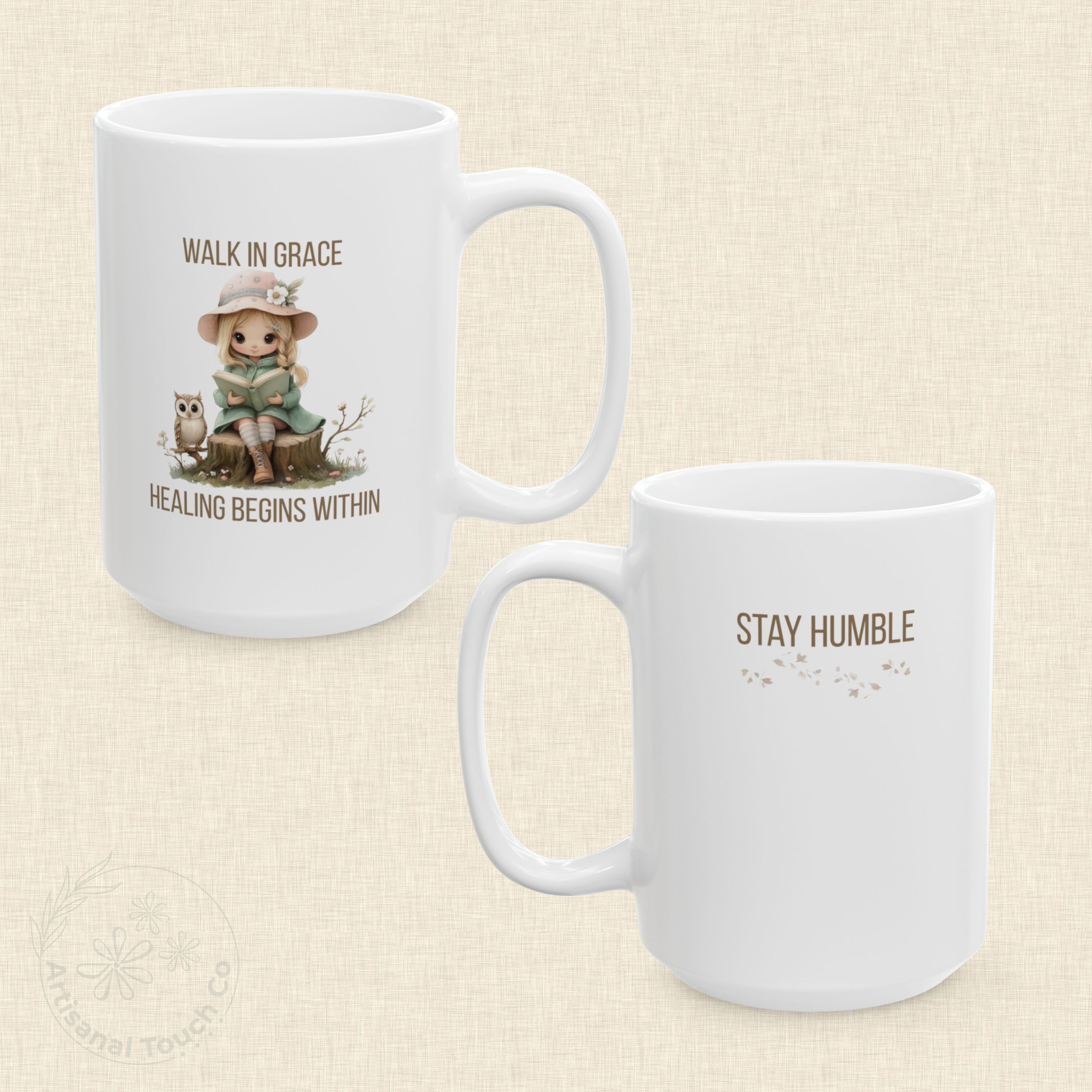 Walk in Grace Ceramic Mug – Healing Begins Within | Encouragement Gift for Her | 11oz & 15oz