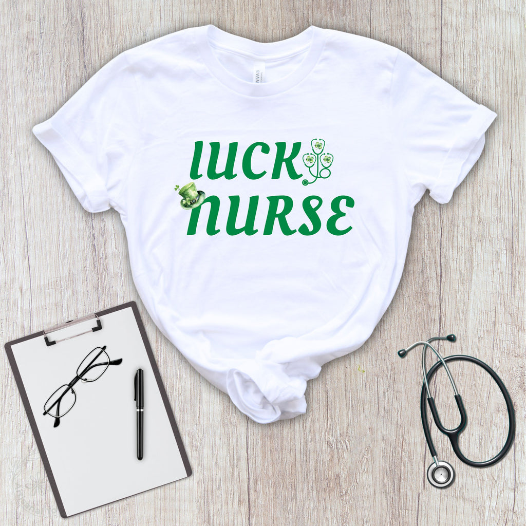 Luck Nurse St. Patrick’s Day Shirt for Nurses – Cute Green Shamrock Nursing Tee