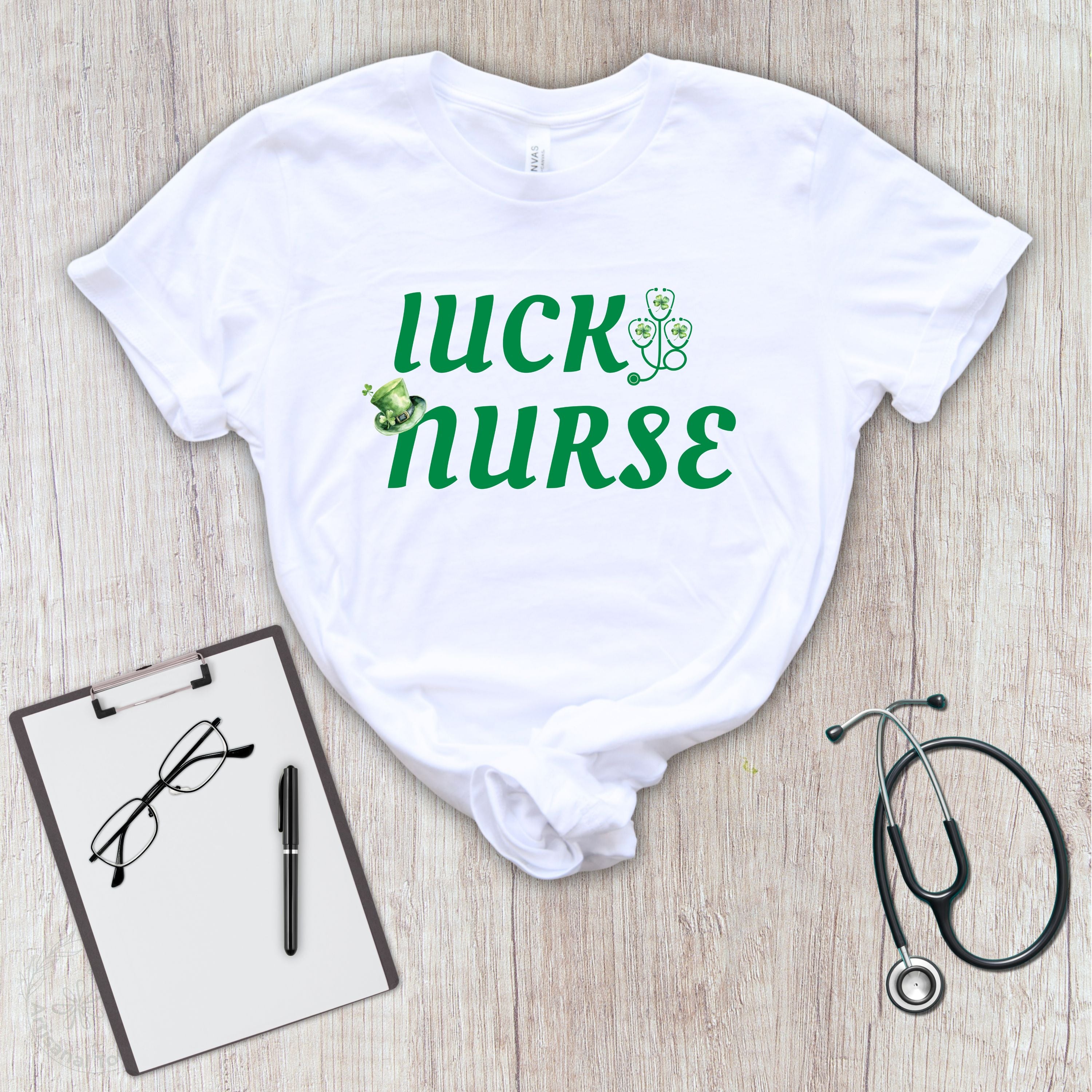 Luck Nurse St. Patrick’s Day Shirt for Nurses – Cute Green Shamrock Nursing Tee