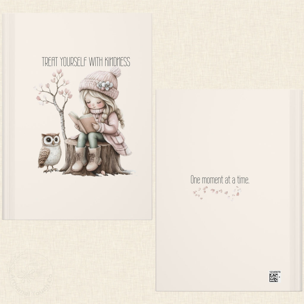 Treat Yourself With Kindness Hardcover Journal | Self-Care Writing Notebook | Mindfulness Gift for Women