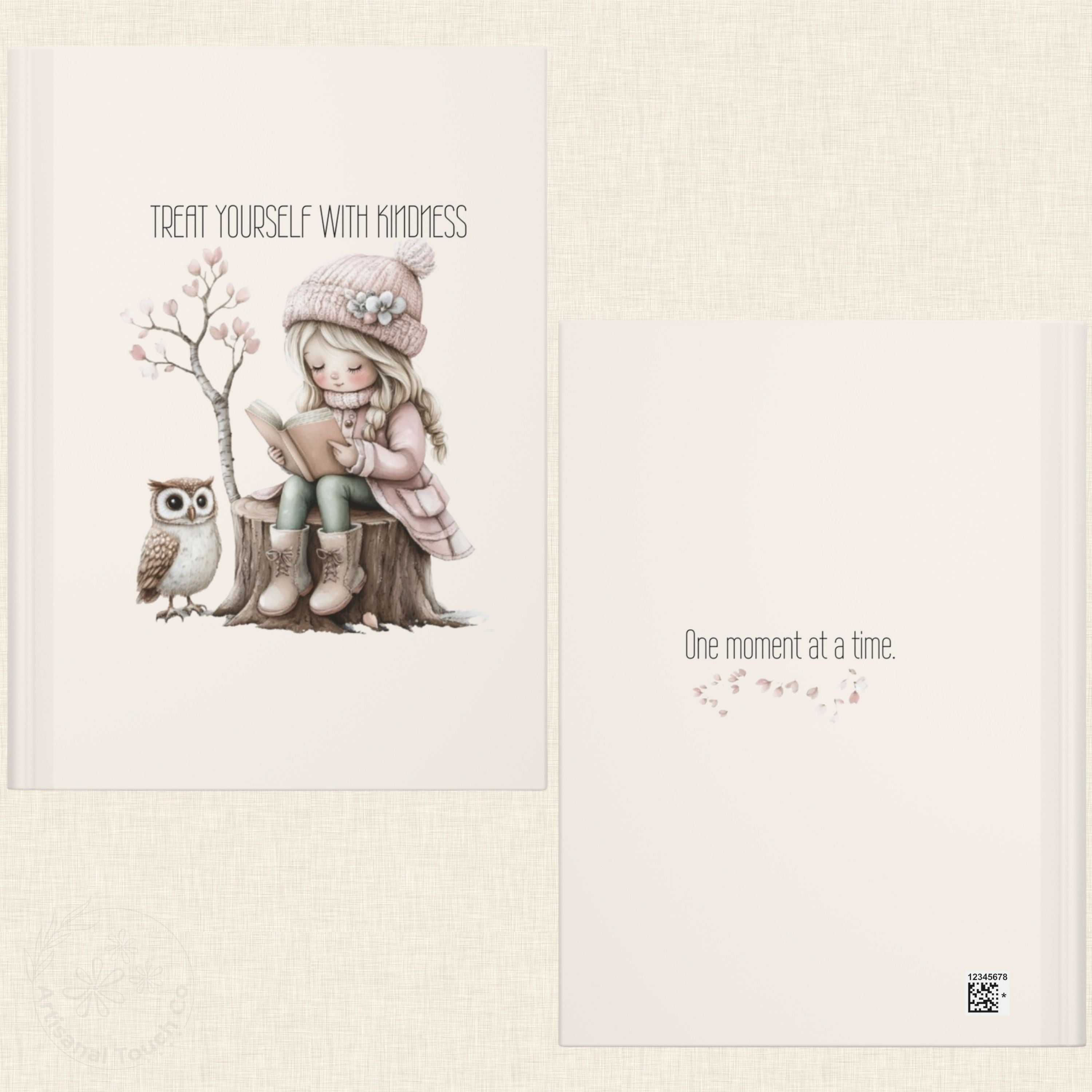 Treat Yourself With Kindness Hardcover Journal | Self-Care Writing Notebook | Mindfulness Gift for Women