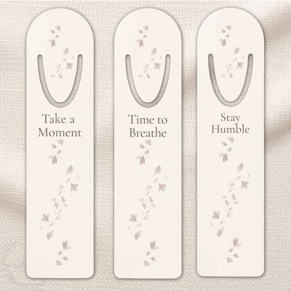 Self-Care Bookmark • Mindful Reading Gift • Elegant Metal Paper Page Marker