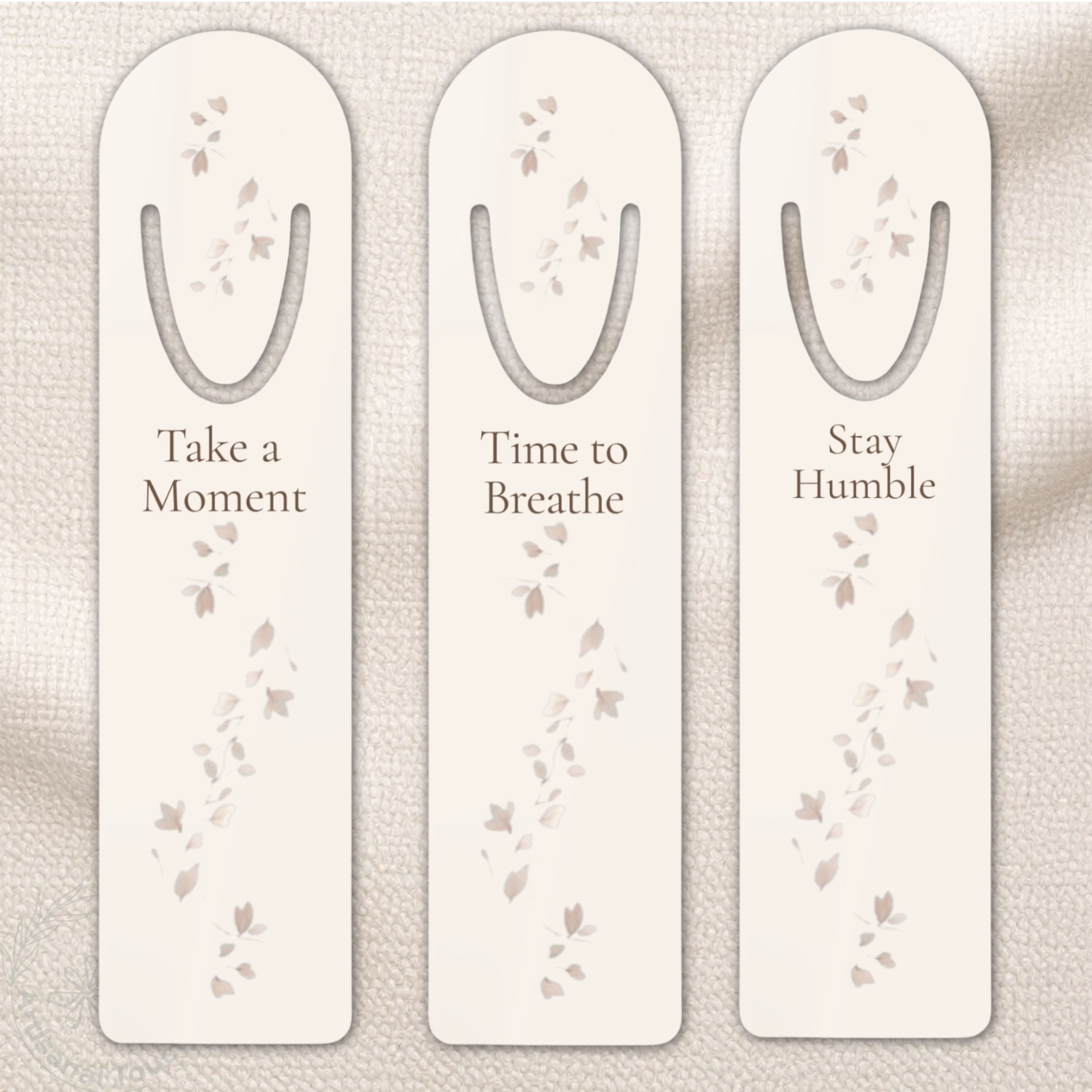 Self-Care Bookmark • Mindful Reading Gift • Elegant Metal Paper Page Marker