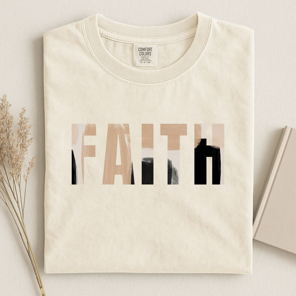 Faith Christian Tee – Neutral Minimalist Shirt
