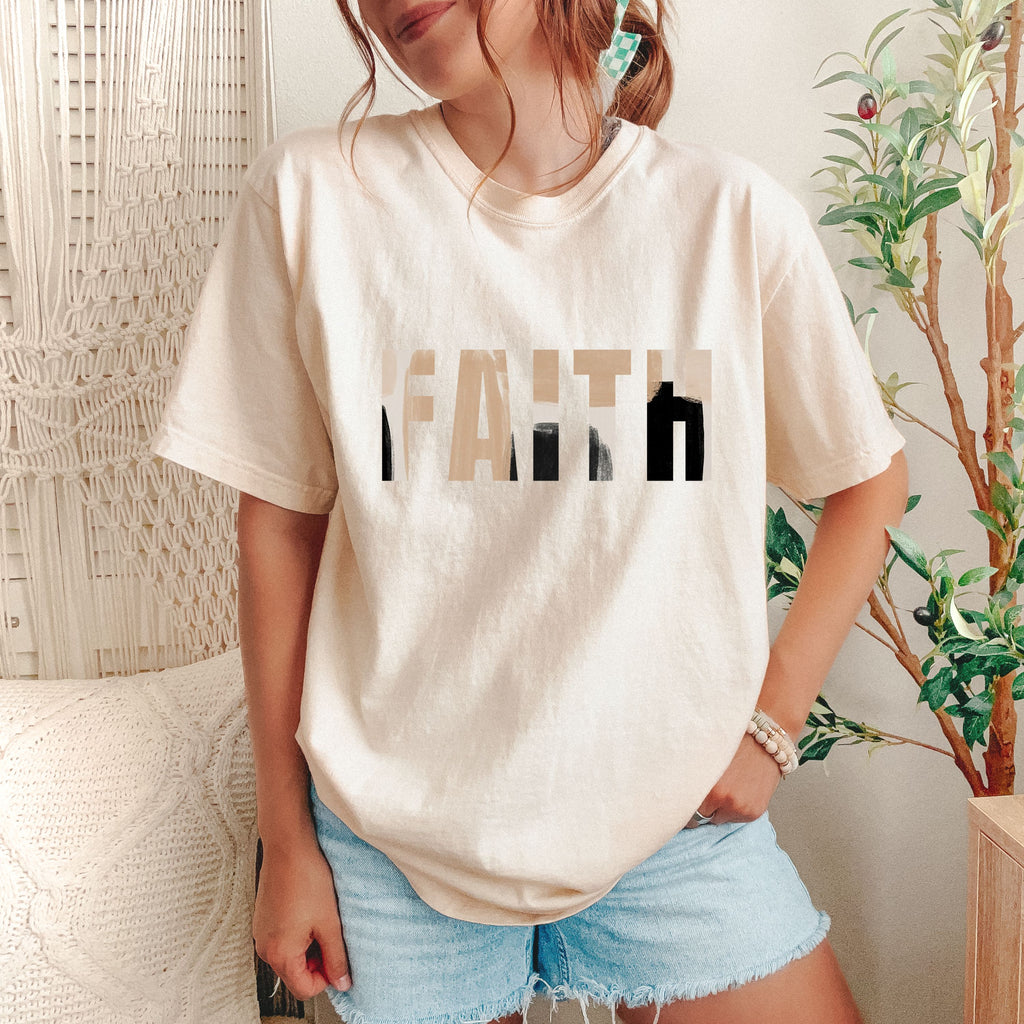 Faith Christian Tee – Neutral Minimalist Shirt