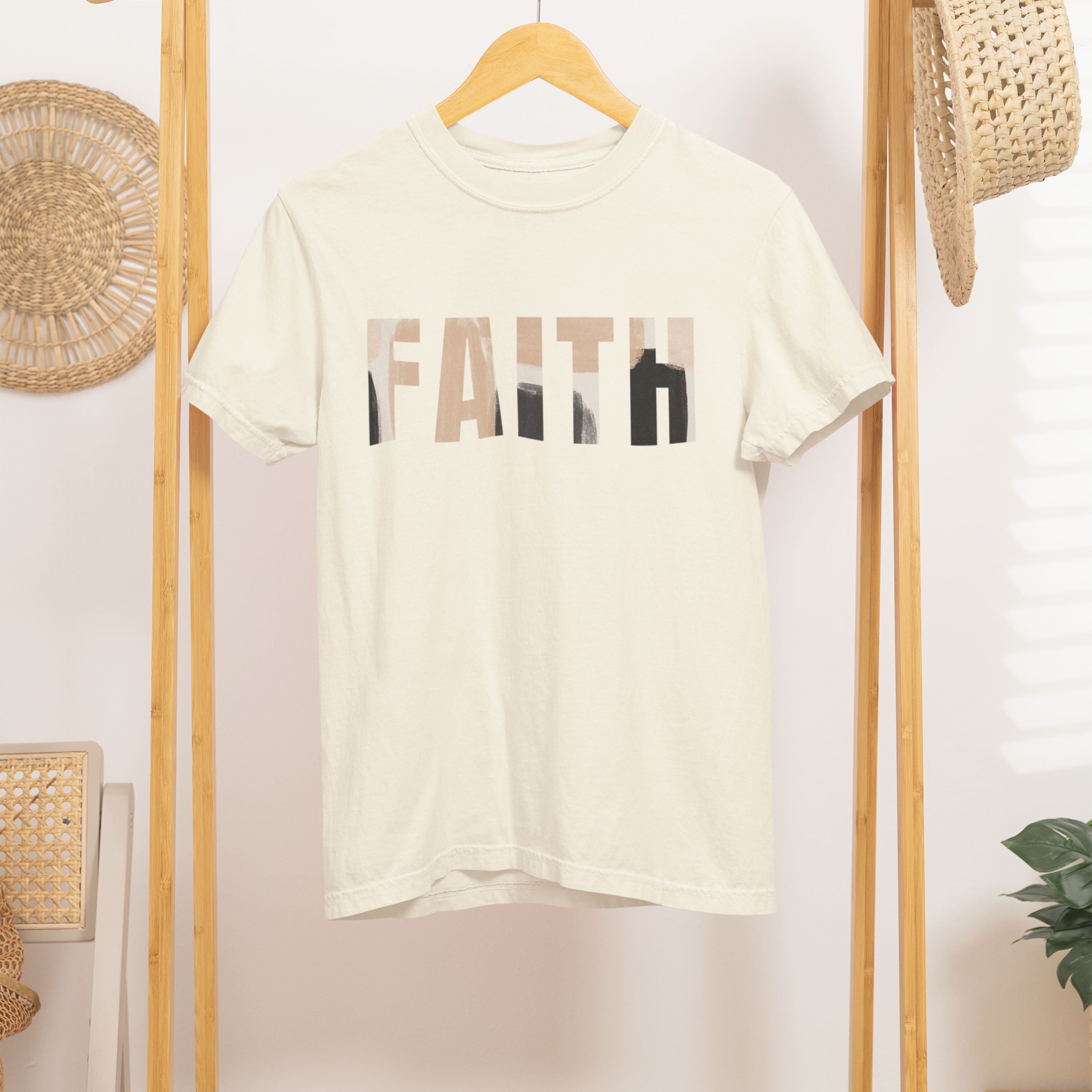 Faith Christian Tee – Neutral Minimalist Shirt