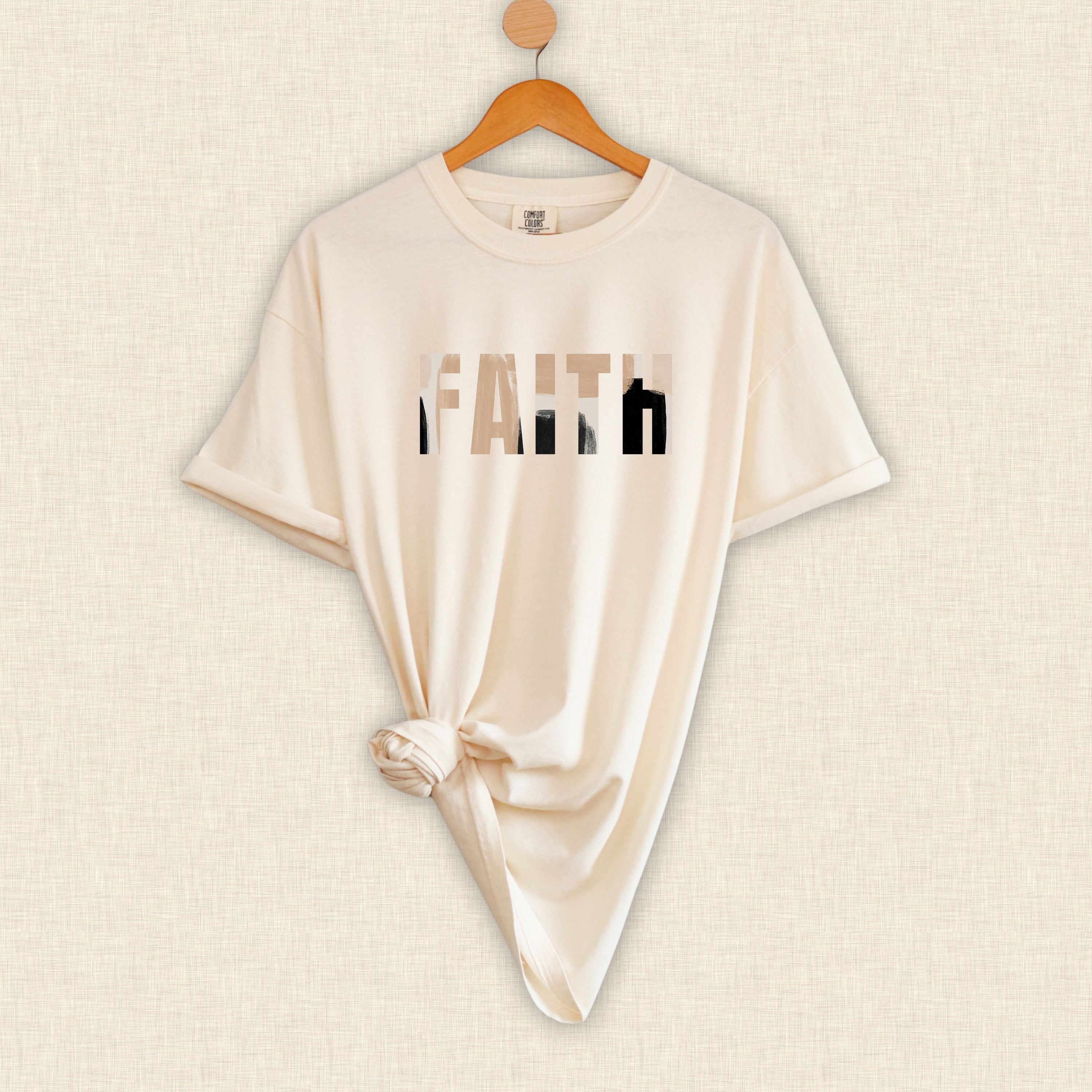 Faith Christian Tee – Neutral Minimalist Shirt