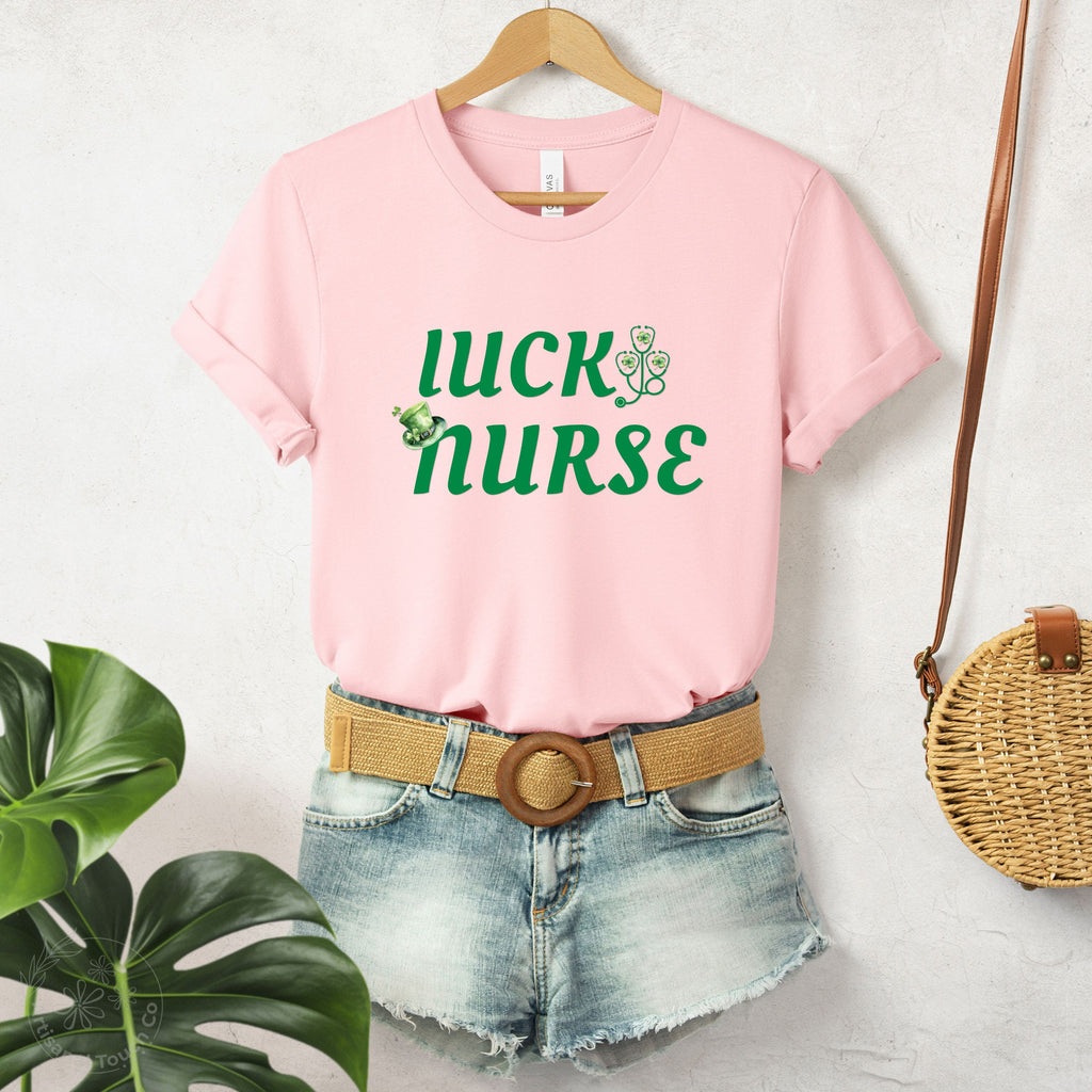 Luck Nurse St. Patrick’s Day Shirt for Nurses – Cute Green Shamrock Nursing Tee