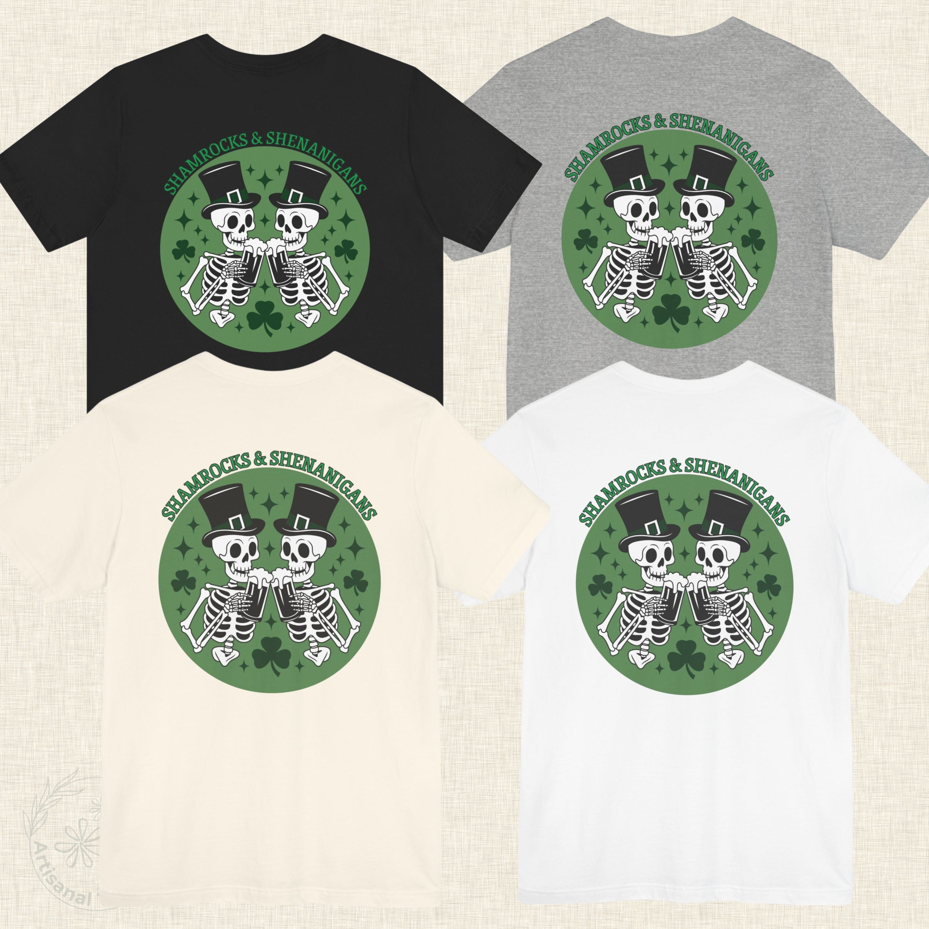 Shamrocks & Shenanigans Shirt – St. Patrick’s Day Skeleton Tee