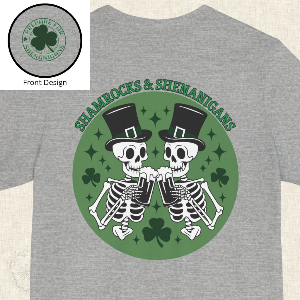Shamrocks & Shenanigans Shirt – St. Patrick’s Day Skeleton Tee