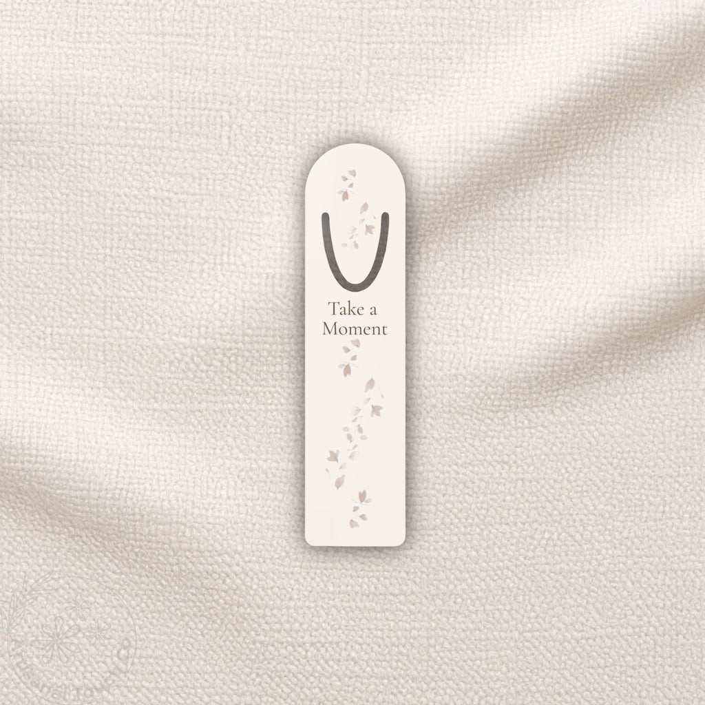 Self-Care Bookmark • Mindful Reading Gift • Elegant Metal Paper Page Marker